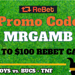 Rebet Promo Code MRGAMB: Grab a $100 Deposit Match for Cowboys vs. Bucs Tonight