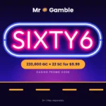 Sixty6 Casino Promo Code: 220,000 GC + 22 SC for October